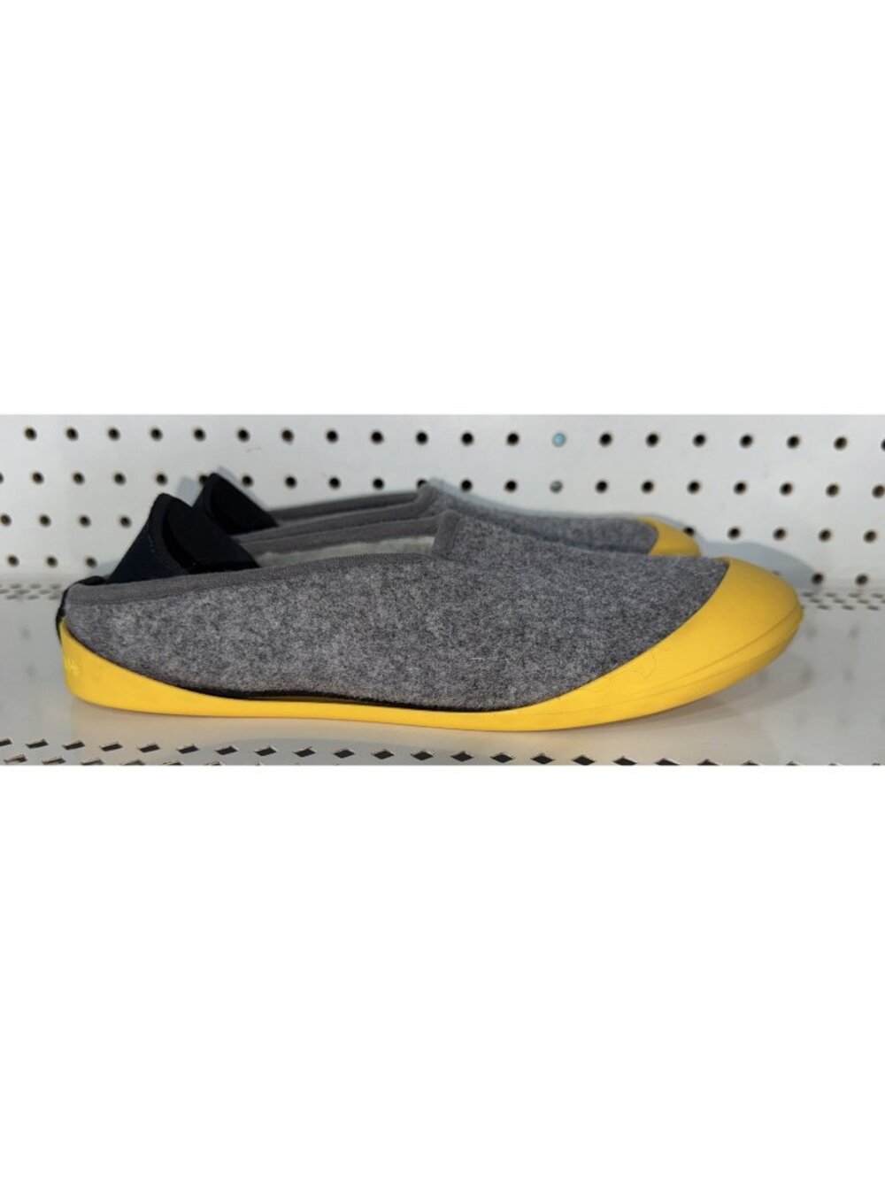 mahabis Classic Womens Wool Lined Slip On Slippers Size EU 39 US 8 Yellow Gray